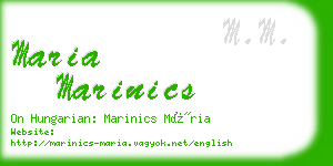 maria marinics business card